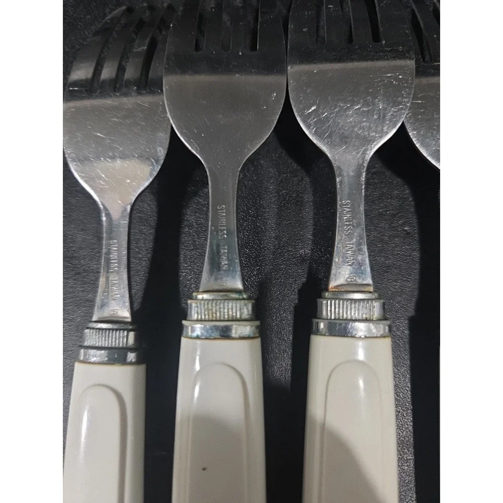 Corelle Shadow Iris Forks, 8‎ Piece Flatware, Corning Rostfrei, Vintage Utensils